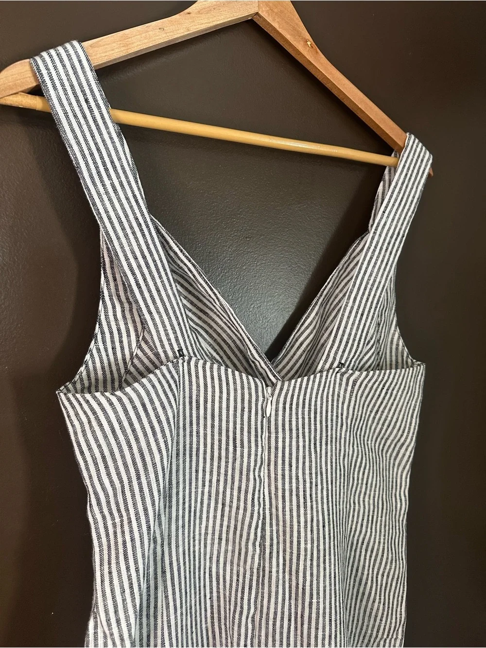 REFORMATION Allira 100% Linen Slim Fit Dress Vineyard Stripe Size 4